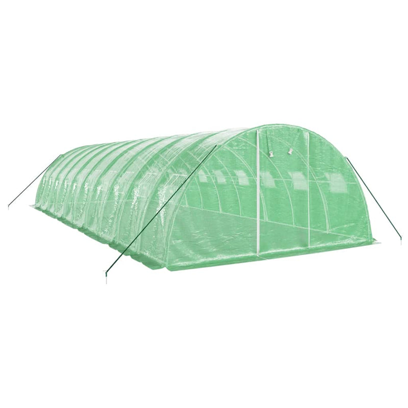 vidaXL zöld acélvázas melegház 40 m² 10 x 4 x 2 m