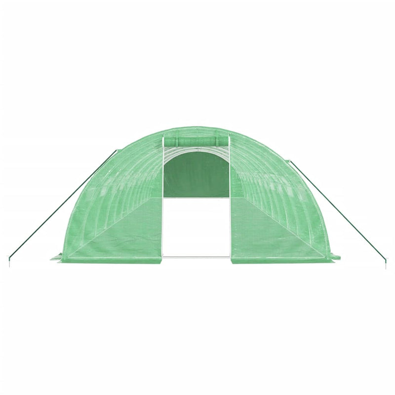 vidaXL zöld acélvázas melegház 48 m² 12 x 4 x 2 m