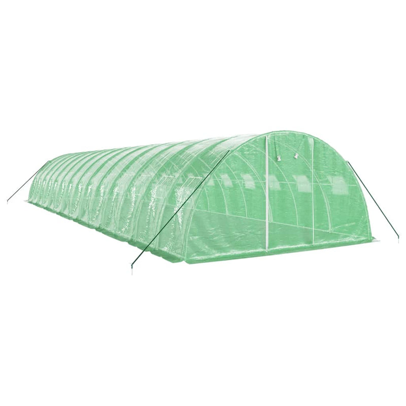 vidaXL zöld acélvázas melegház 56 m² 14 x 4 x 2 m