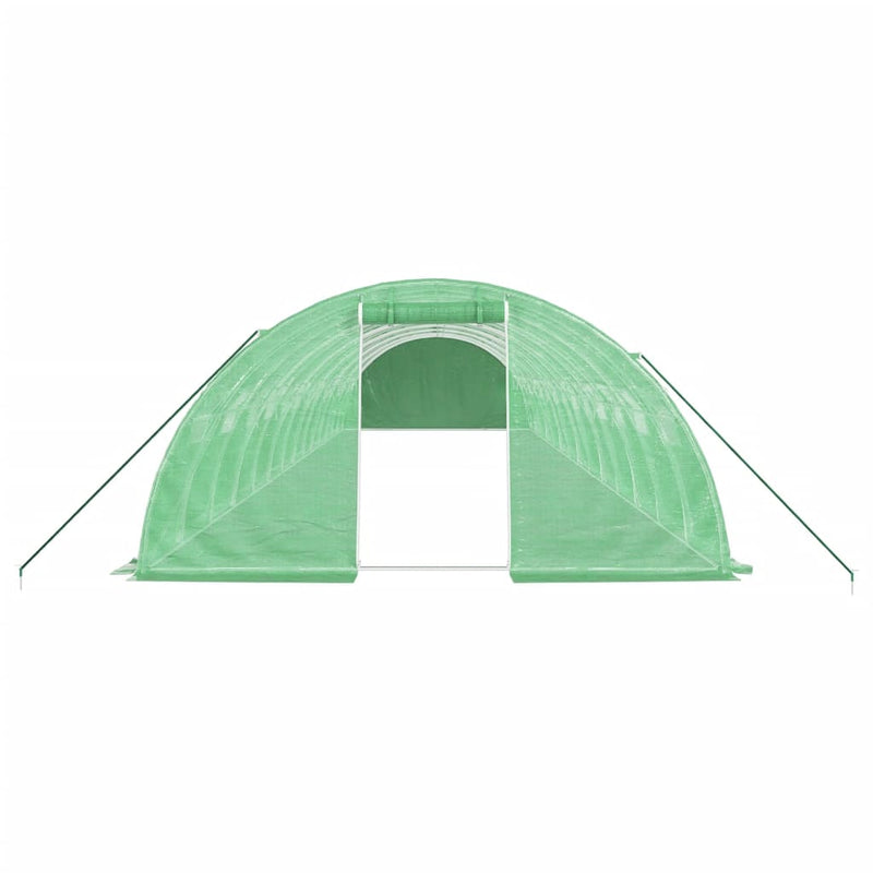 vidaXL zöld acélvázas melegház 56 m² 14 x 4 x 2 m