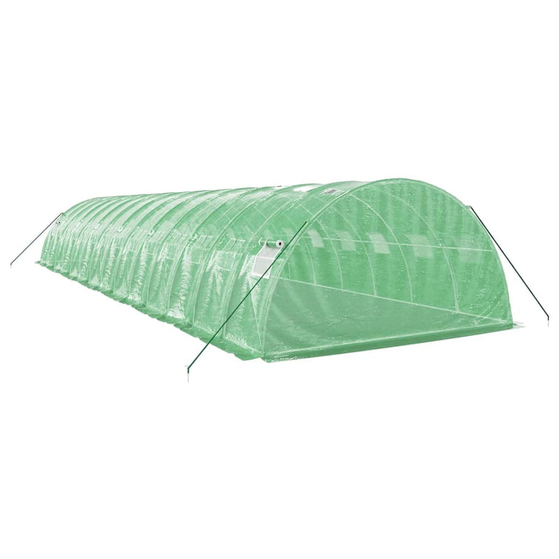 vidaXL zöld acélvázas melegház 56 m² 14 x 4 x 2 m