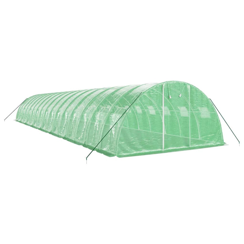 vidaXL zöld acélvázas melegház 64 m² 16 x 4 x 2 m
