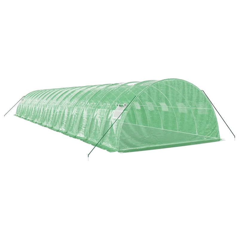 vidaXL zöld acélvázas melegház 64 m² 16 x 4 x 2 m