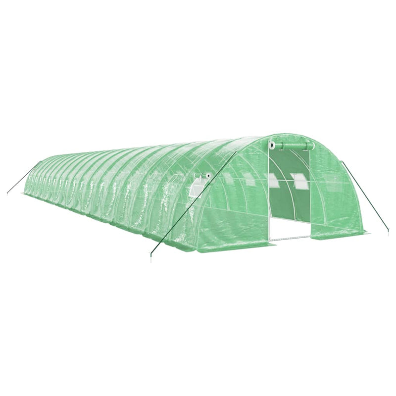 vidaXL zöld acélvázas melegház 72 m² 18 x 4 x 2 m