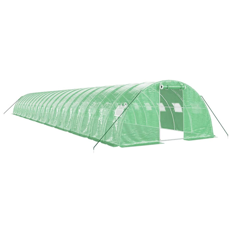 vidaXL zöld acélvázas melegház 80 m² 20 x 4 x 2 m