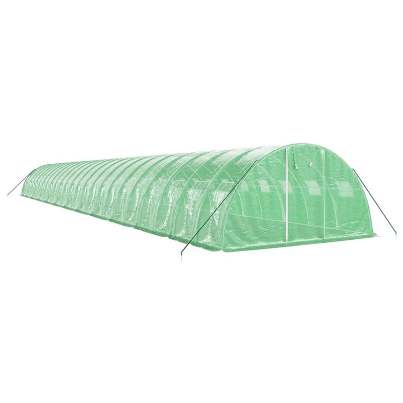 vidaXL zöld acélvázas melegház 96 m² 24 x 4 x 2 m