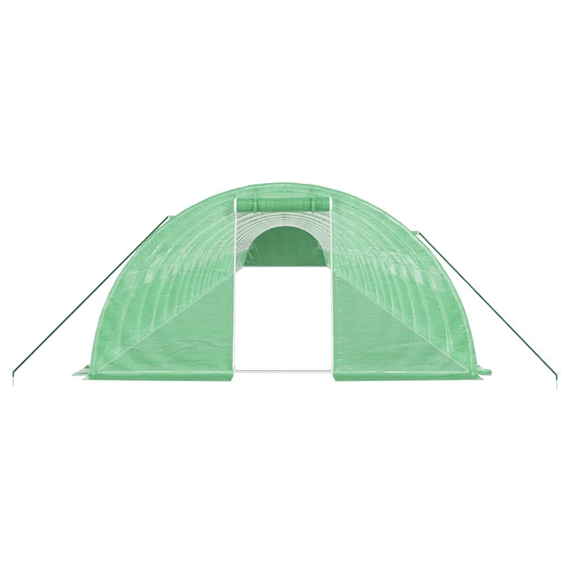 vidaXL zöld acélvázas melegház 96 m² 24 x 4 x 2 m