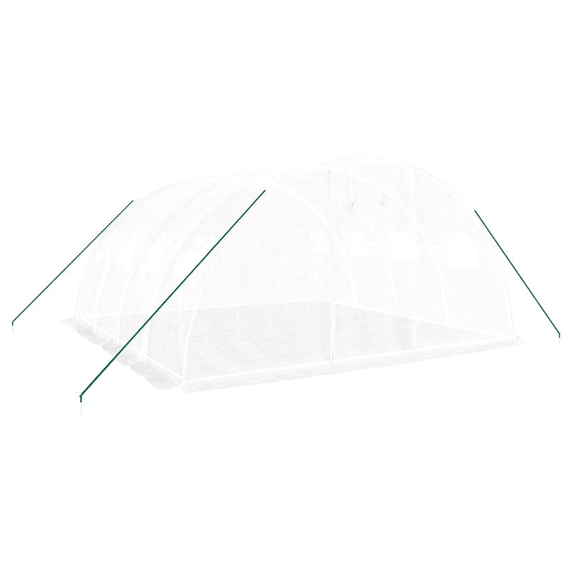 vidaXL fehér acélvázas melegház 16 m² 4 x 4 x 2 m