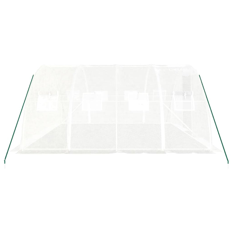 vidaXL fehér acélvázas melegház 16 m² 4 x 4 x 2 m