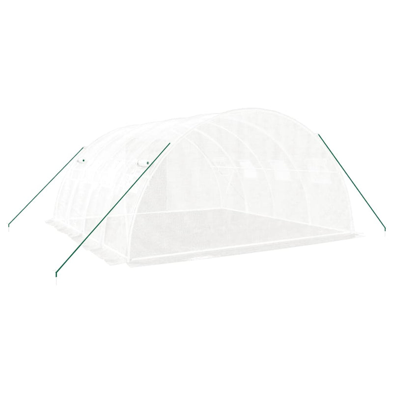 vidaXL fehér acélvázas melegház 16 m² 4 x 4 x 2 m