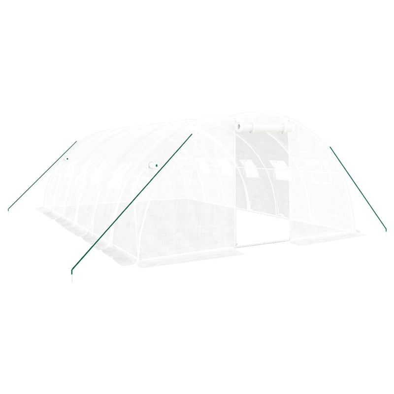 vidaXL fehér acélvázas melegház 24 m² 6x4x2 m