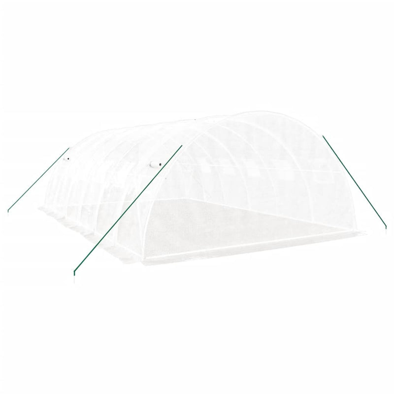 vidaXL fehér acélvázas melegház 24 m² 6x4x2 m