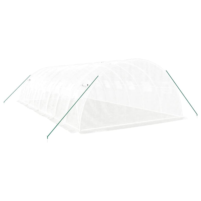 vidaXL fehér acélvázas melegház 32 m² 8 x 4 x 2 m
