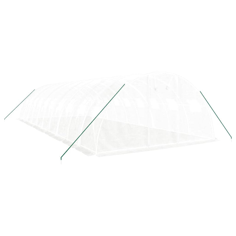 vidaXL fehér acélvázas melegház 40 m² 10x4x2 m