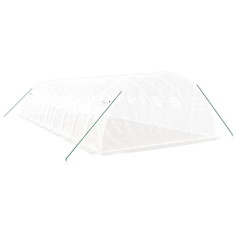 vidaXL fehér acélvázas melegház 40 m² 10x4x2 m