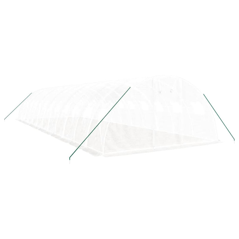 vidaXL fehér acélvázas melegház 48 m² 12 x 4 x 2 m