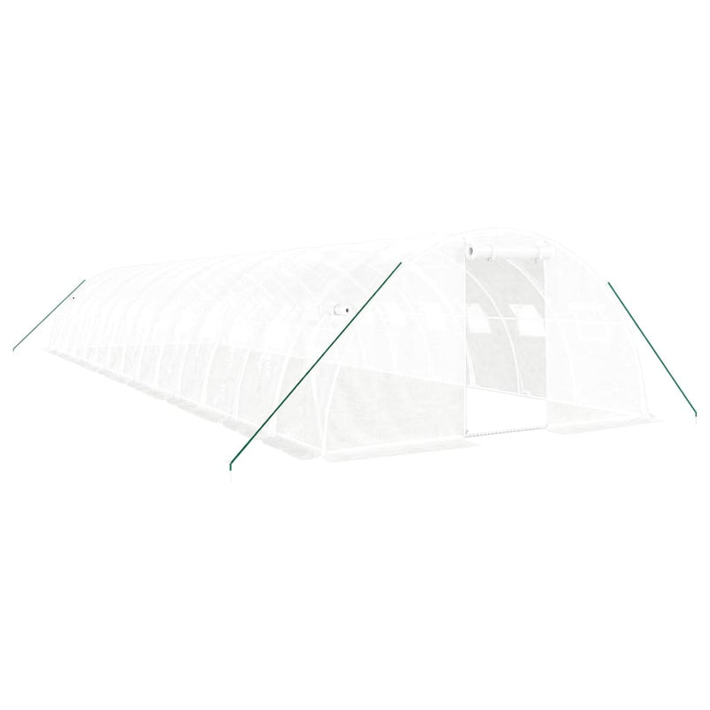 vidaXL fehér acélvázas melegház 56 m² 14 x 4 x 2 m