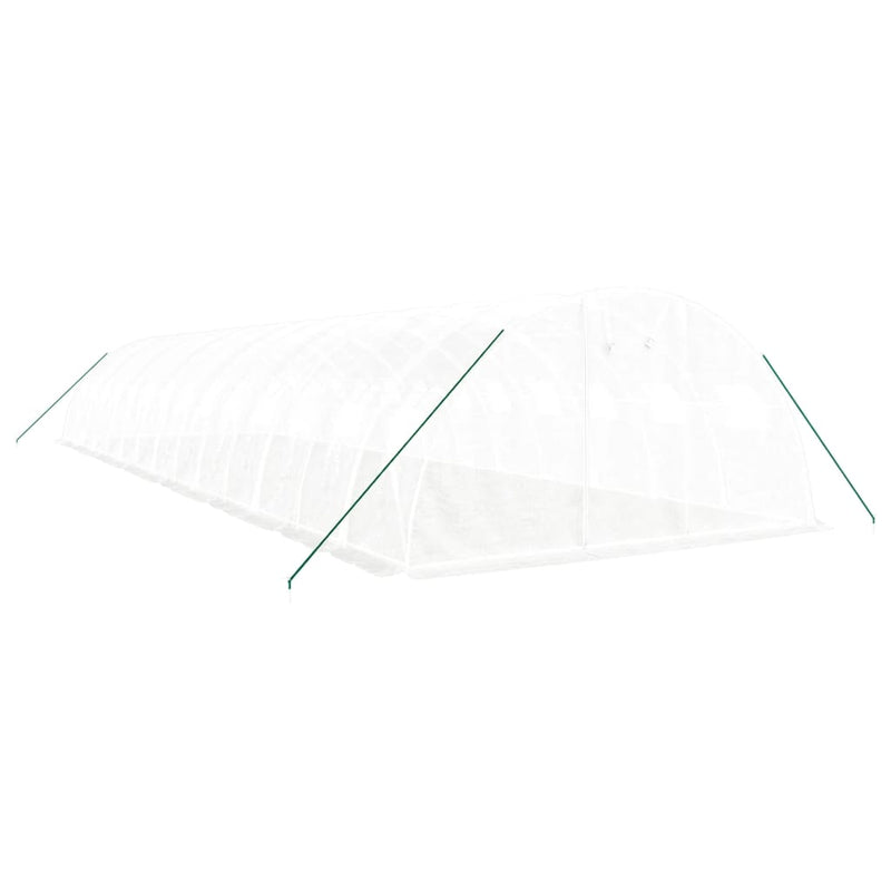 vidaXL fehér acélvázas melegház 56 m² 14 x 4 x 2 m