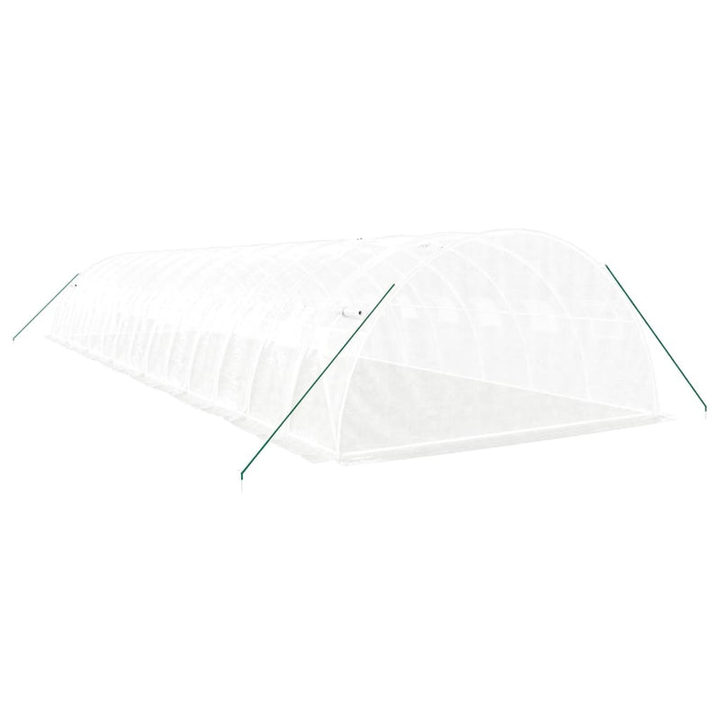 vidaXL fehér acélvázas melegház 56 m² 14 x 4 x 2 m