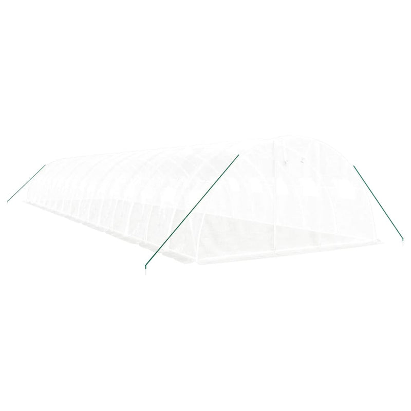 vidaXL fehér acélvázas melegház 64 m² 16 x 4 x 2 m