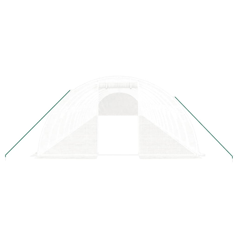 vidaXL fehér acélvázas melegház 64 m² 16 x 4 x 2 m