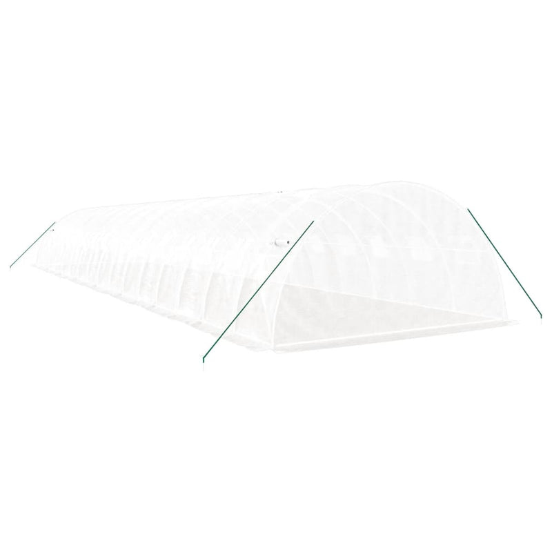 vidaXL fehér acélvázas melegház 64 m² 16 x 4 x 2 m