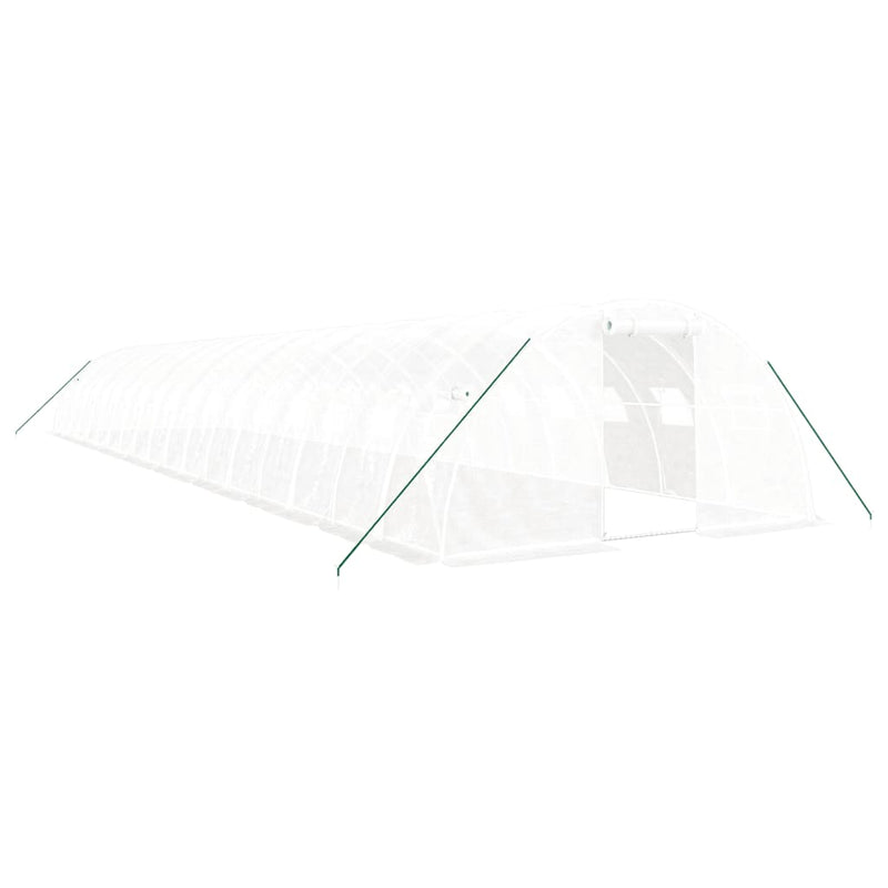 vidaXL fehér acélvázas melegház 72 m² 18 x 4 x 2 m