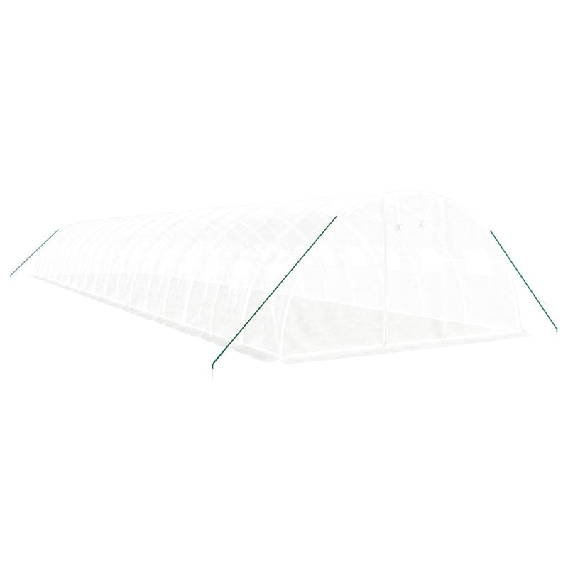 vidaXL fehér acélvázas melegház 72 m² 18 x 4 x 2 m