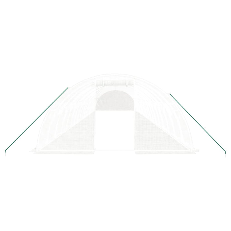 vidaXL fehér acélvázas melegház 72 m² 18 x 4 x 2 m