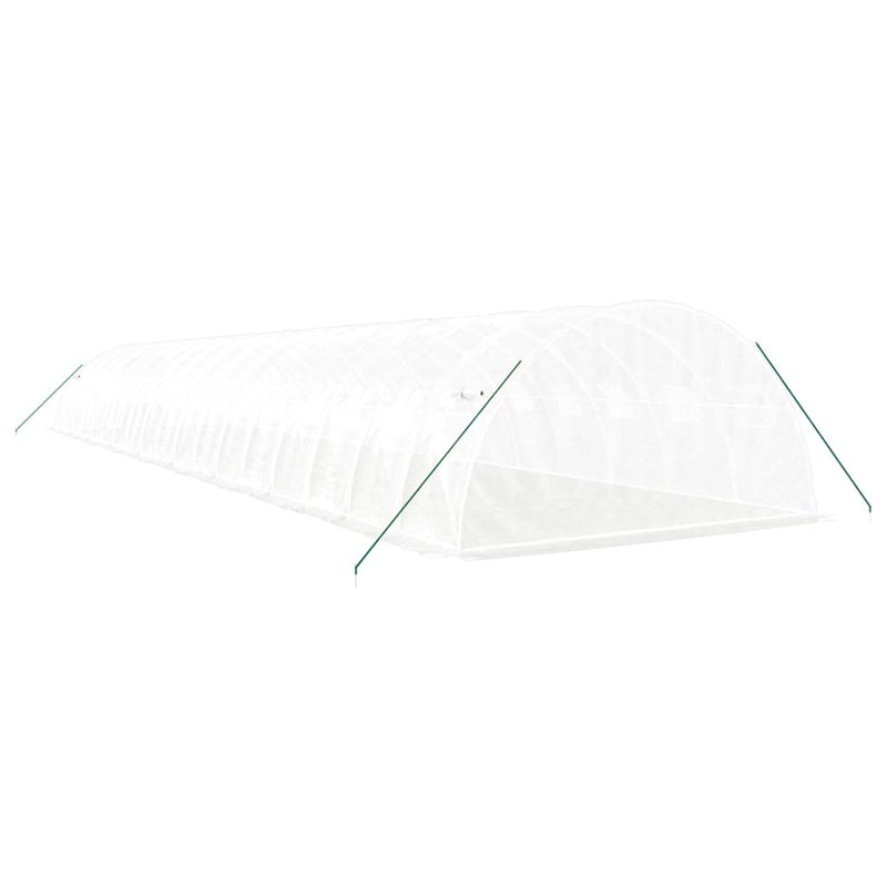 vidaXL fehér acélvázas melegház 72 m² 18 x 4 x 2 m