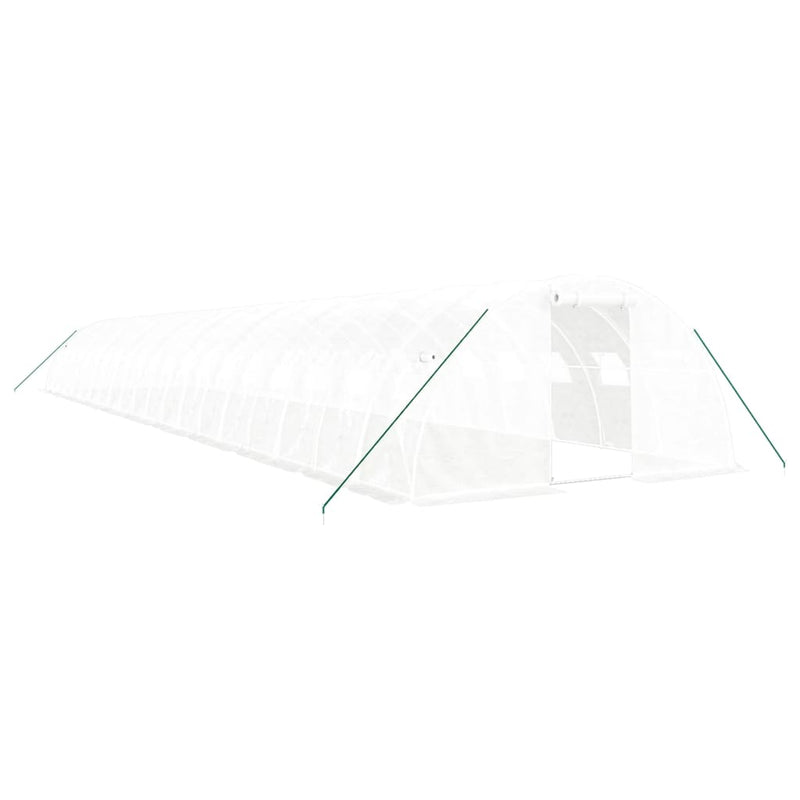 vidaXL fehér acélvázas melegház 80 m² 20x4x2 m