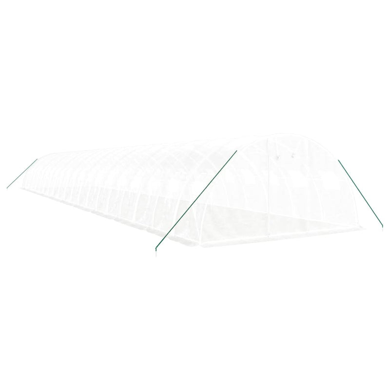 vidaXL fehér acélvázas melegház 80 m² 20x4x2 m