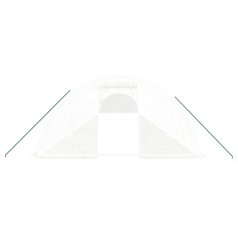 vidaXL fehér acélvázas melegház 80 m² 20x4x2 m