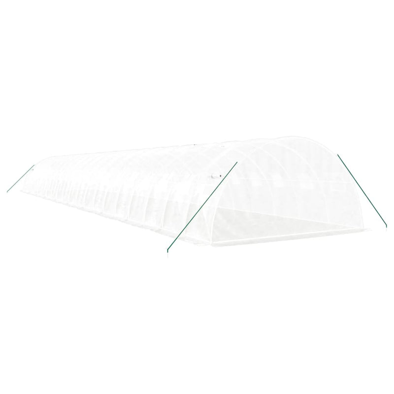 vidaXL fehér acélvázas melegház 80 m² 20x4x2 m