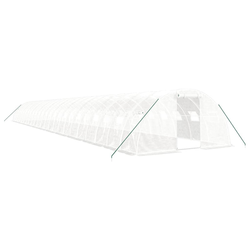 vidaXL fehér acélvázas melegház 96 m² 24 x 4 x 2 m
