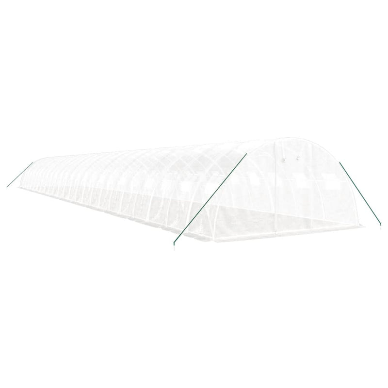 vidaXL fehér acélvázas melegház 96 m² 24 x 4 x 2 m