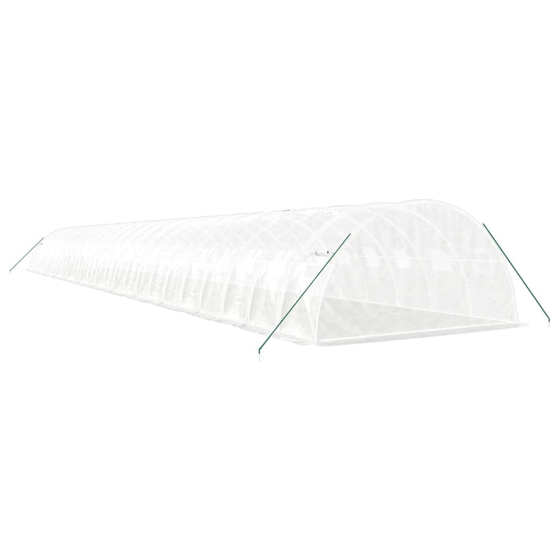 vidaXL fehér acélvázas melegház 96 m² 24 x 4 x 2 m