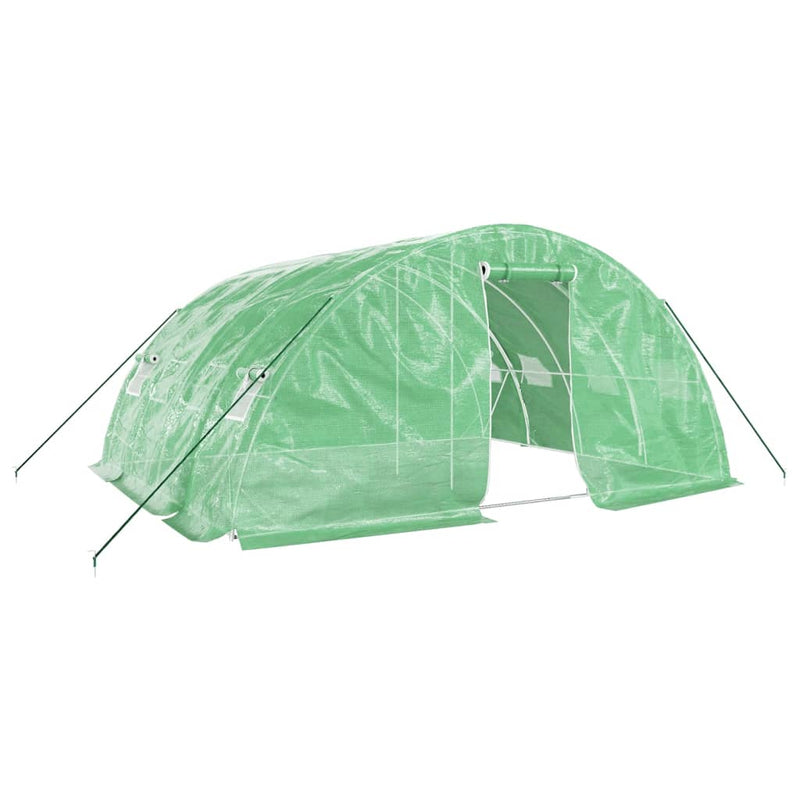 vidaXL zöld acélvázas melegház 20 m² 5 x 4 x 2,3 m
