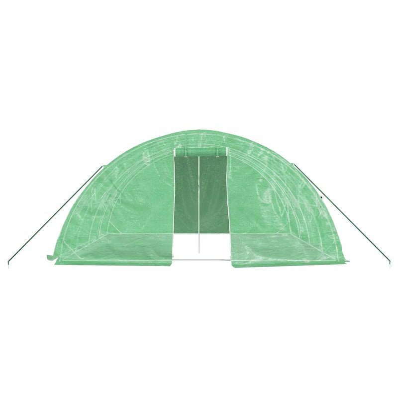 vidaXL zöld acélvázas melegház 20 m² 5 x 4 x 2,3 m