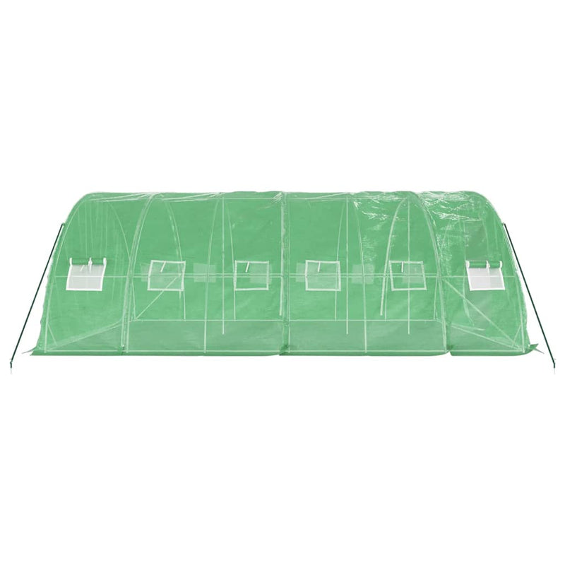 vidaXL zöld acélvázas melegház 30 m² 6 x 5 x 2,3 m
