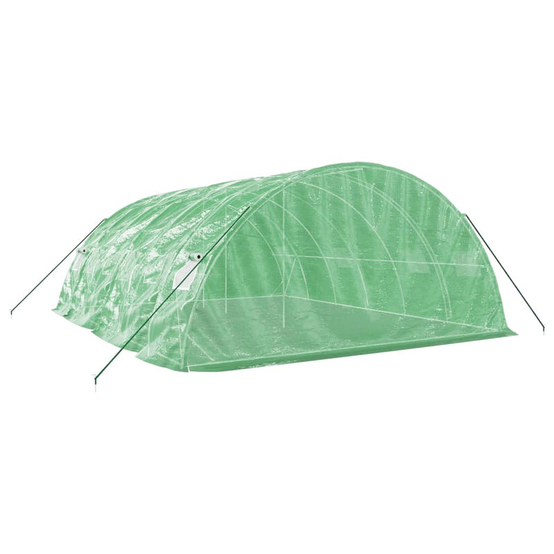 vidaXL zöld acélvázas melegház 30 m² 6 x 5 x 2,3 m