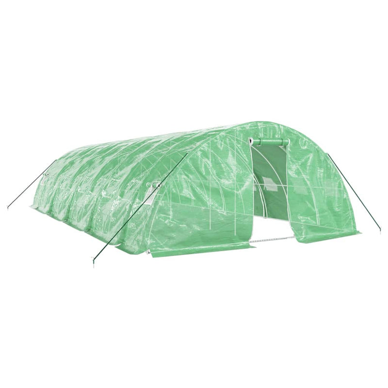 vidaXL zöld acélvázas melegház 50 m² 10 x 5 x 2,3 m