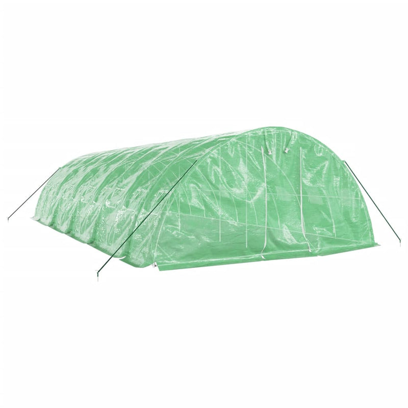 vidaXL zöld acélvázas melegház 50 m² 10 x 5 x 2,3 m