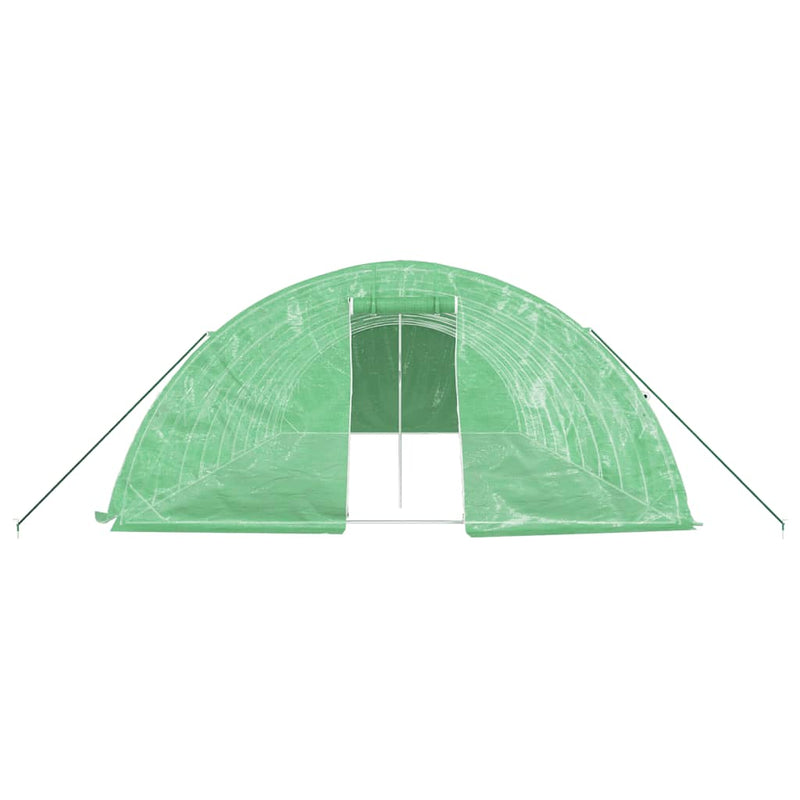 vidaXL zöld acélvázas melegház 50 m² 10 x 5 x 2,3 m