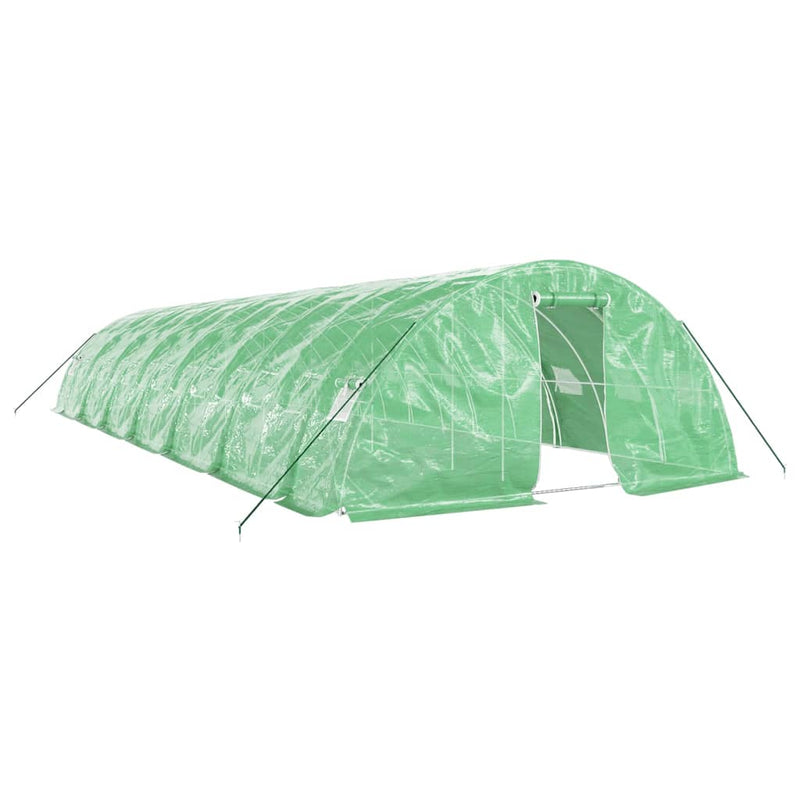 vidaXL zöld acélvázas melegház 70 m² 14 x 5 x 2,3 m