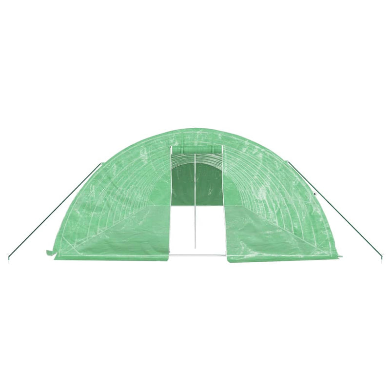 vidaXL zöld acélvázas melegház 70 m² 14 x 5 x 2,3 m