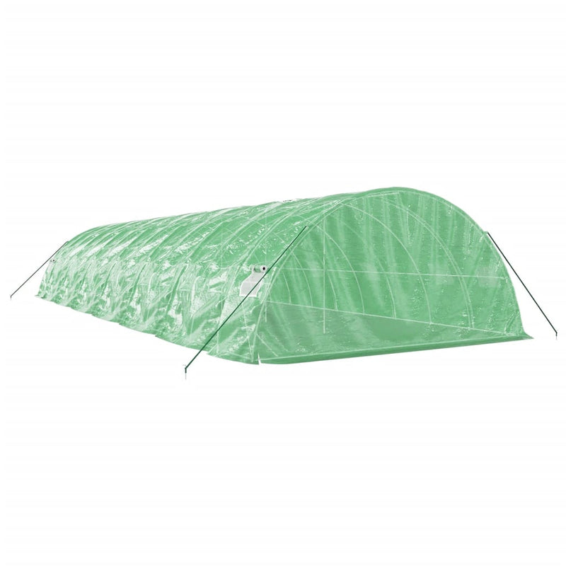 vidaXL zöld acélvázas melegház 70 m² 14 x 5 x 2,3 m