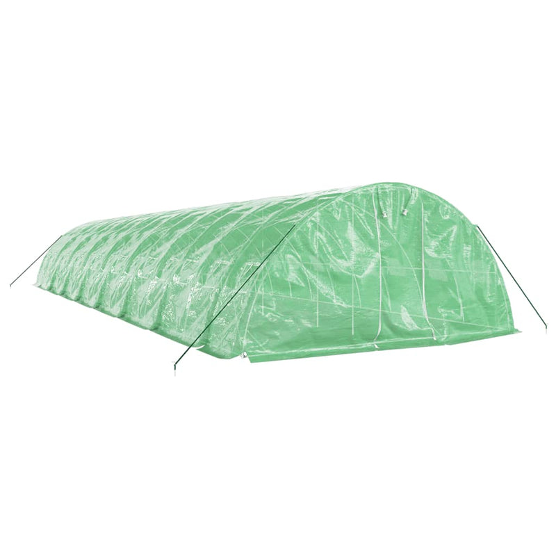vidaXL zöld acélvázas melegház 80 m² 16 x 5 x 2,3 m