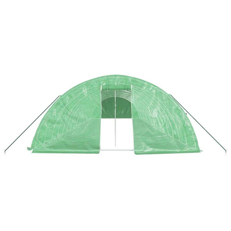 vidaXL zöld acélvázas melegház 90 m² 18 x 5 x 2,3 m