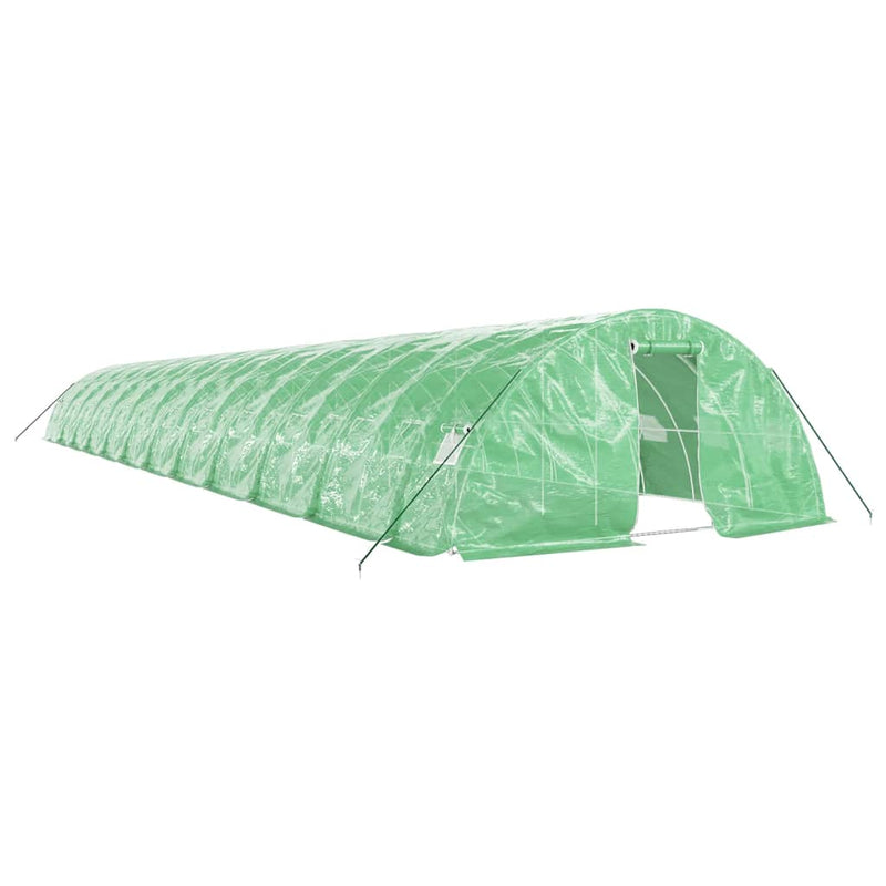 vidaXL zöld acélvázas melegház 120 m² 24 x 5 x 2,3 m